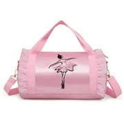Cute Ballet Dance Bag Kids Tutu Dress Dance Bag, Girls Personalized Waterproof Bag Ballerina Duffle Bag(Pink)